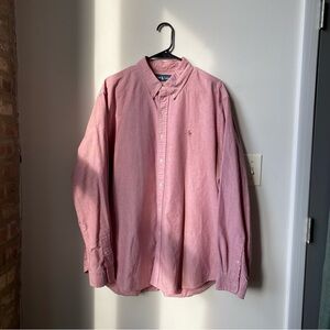 Ralph Lauren Men’s XXL Pale Pink Button-Up Shirt - 100% Cotton